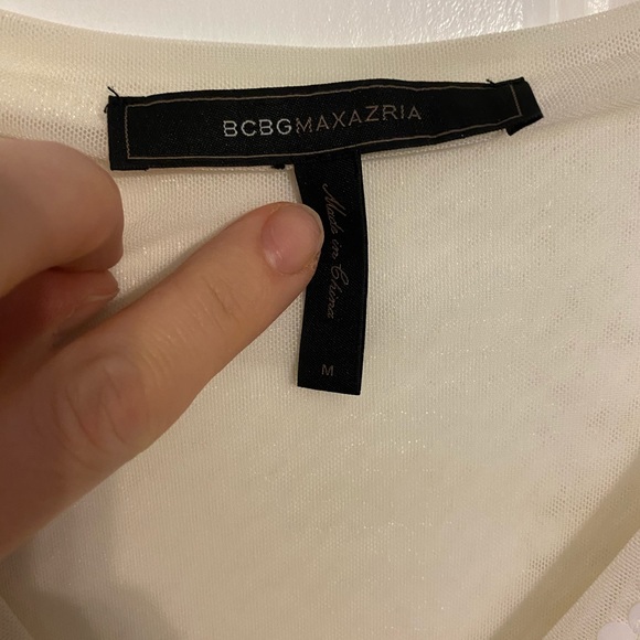 BCBG Maxazria Sequin White 3/4 Sleeve Dress - Picture 4 of 4